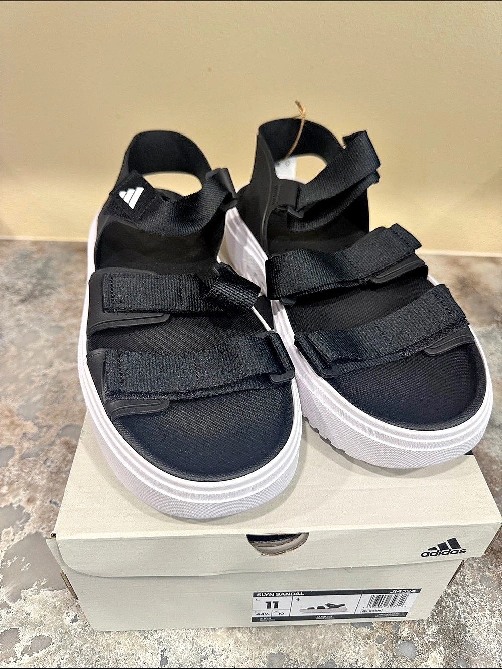 adidas SLYN Sandal Black & White Sport Sandals